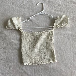 White off the shoulder crop top